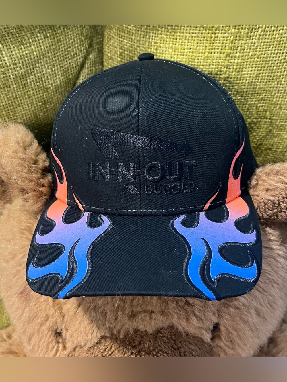 In-N-Out Burger Black Flame Logo Baseball Cap 75th Anniversary Flames Hat Hot